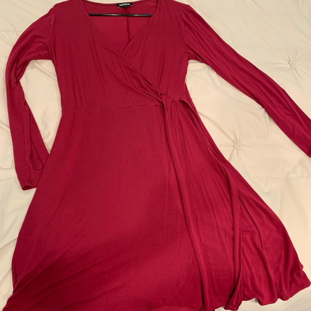 Cranberry wrap dress